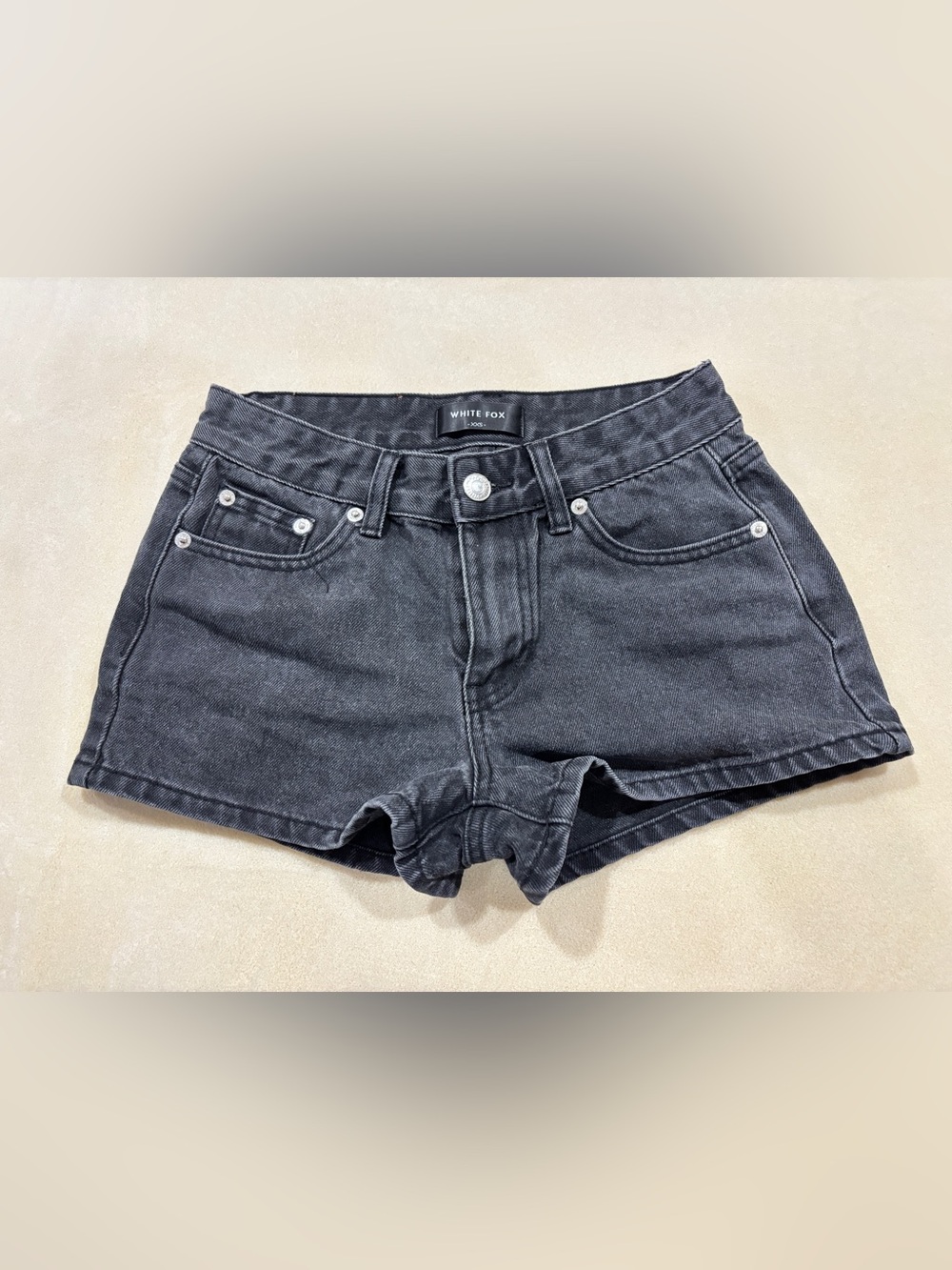 White Fox Boutique Black Washed Denim Cutoff Shorts
